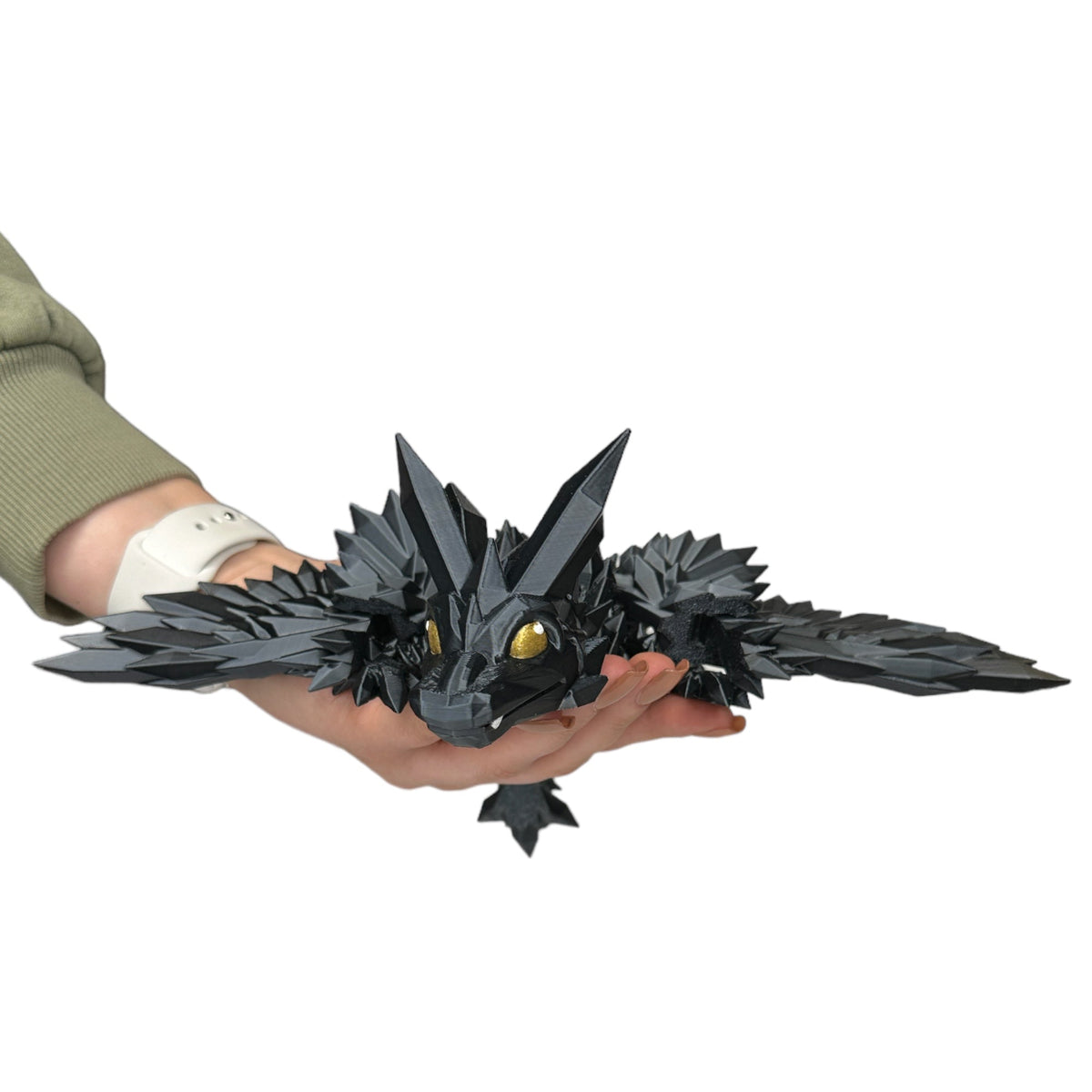 Crystal Drache 3D Figur schwarz (beweglich)