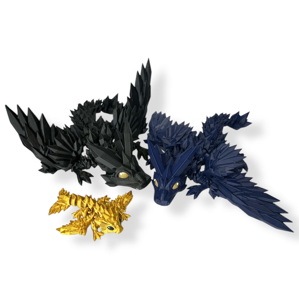 3er-Set Tiny Wyvern und Crystal Wing Drachen 3D Figuren