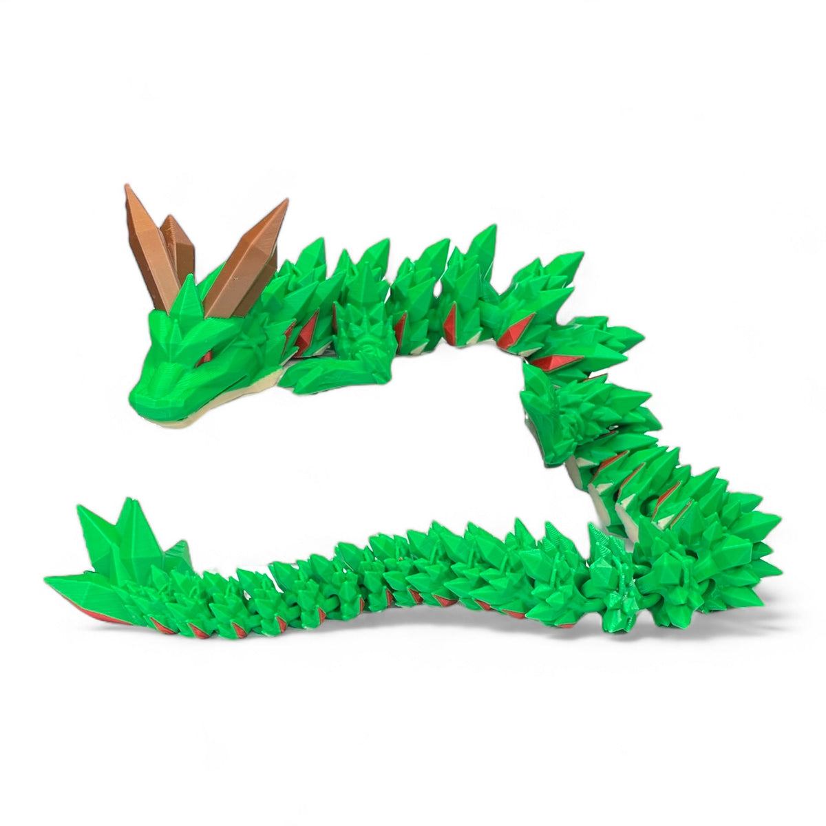 Anime Crystal Drache 3D Figur grün/braun (beweglich)