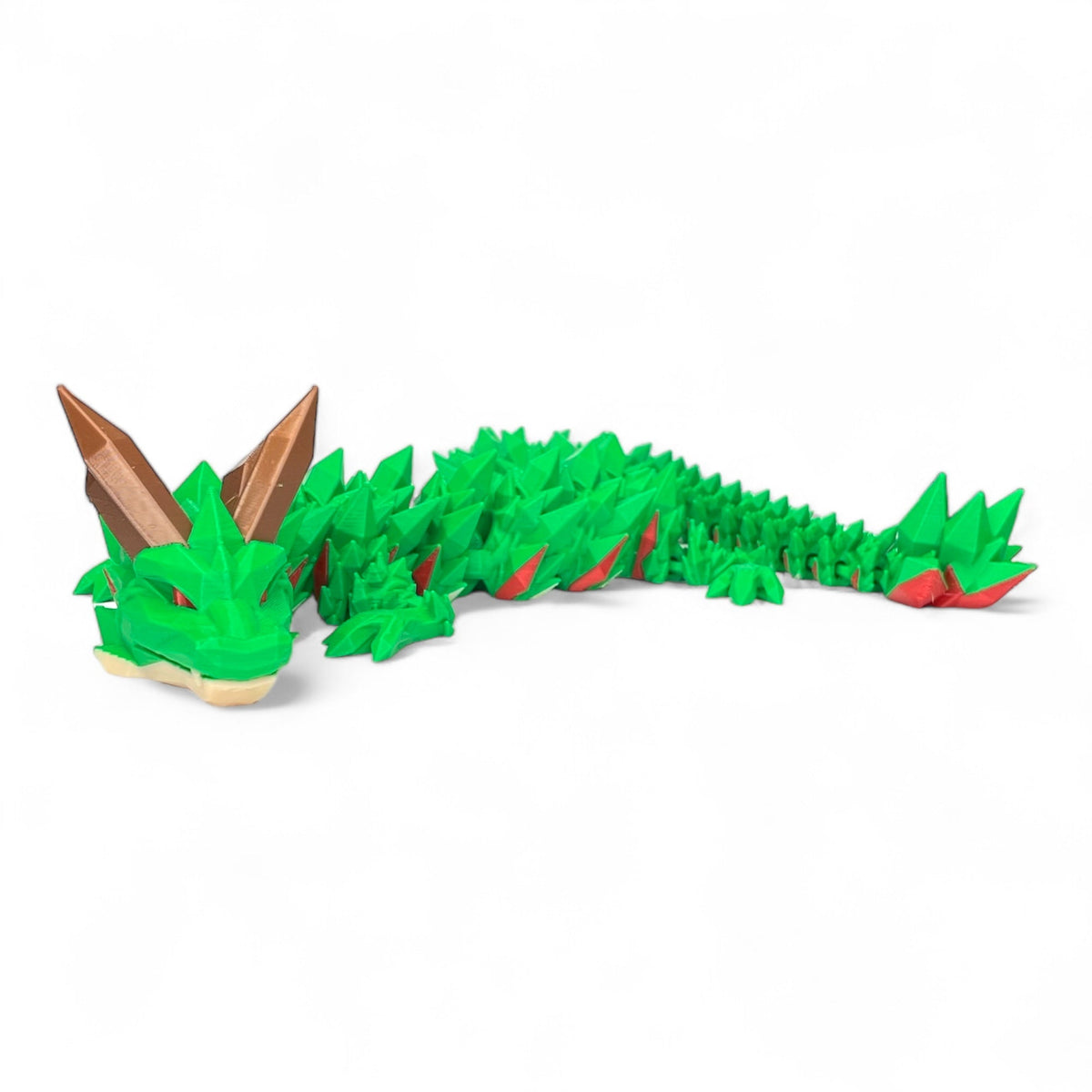 Anime Crystal Drache 3D Figur grün/braun (beweglich)