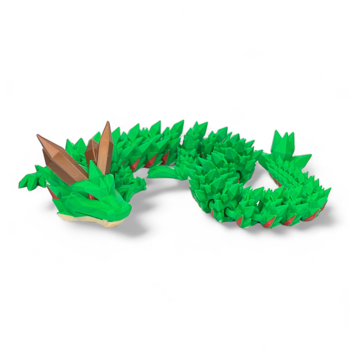Anime Crystal Drache 3D Figur grün/braun (beweglich)