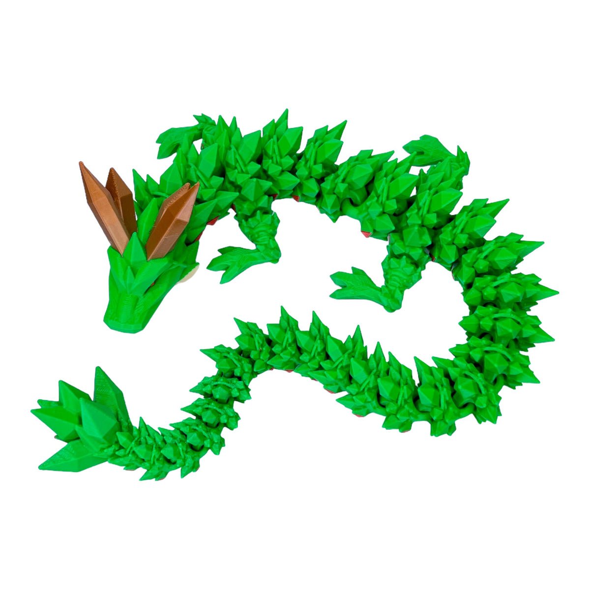 Anime Crystal Drache 3D Figur grün/braun (beweglich)