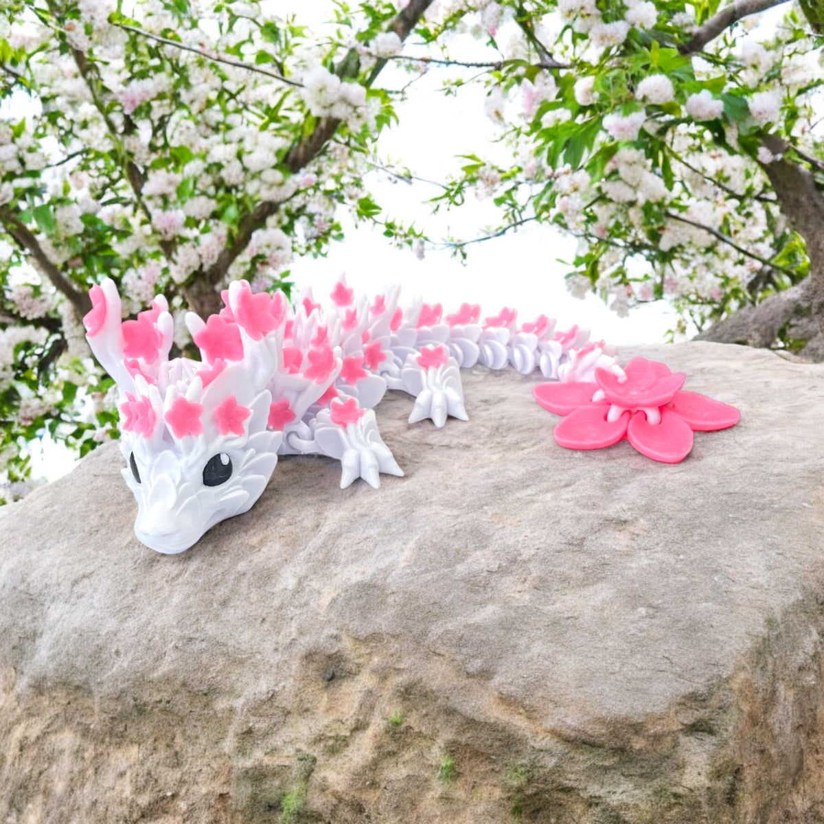 Blossom Drache 3D Figur rosa/weiß (beweglich)