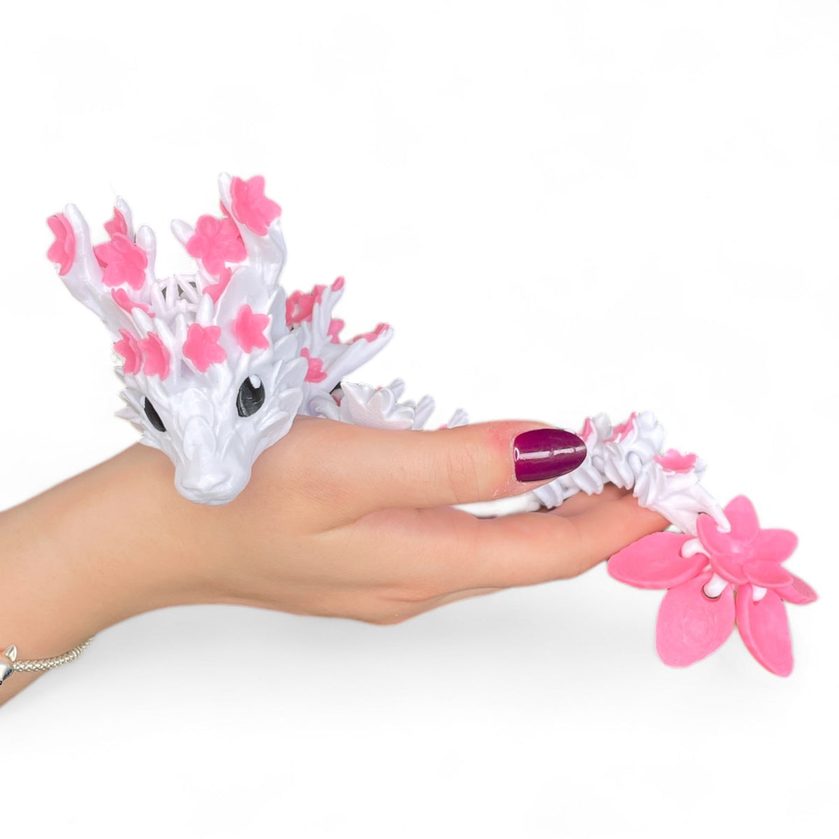 Blossom Drache 3D Figur rosa/weiß (beweglich)