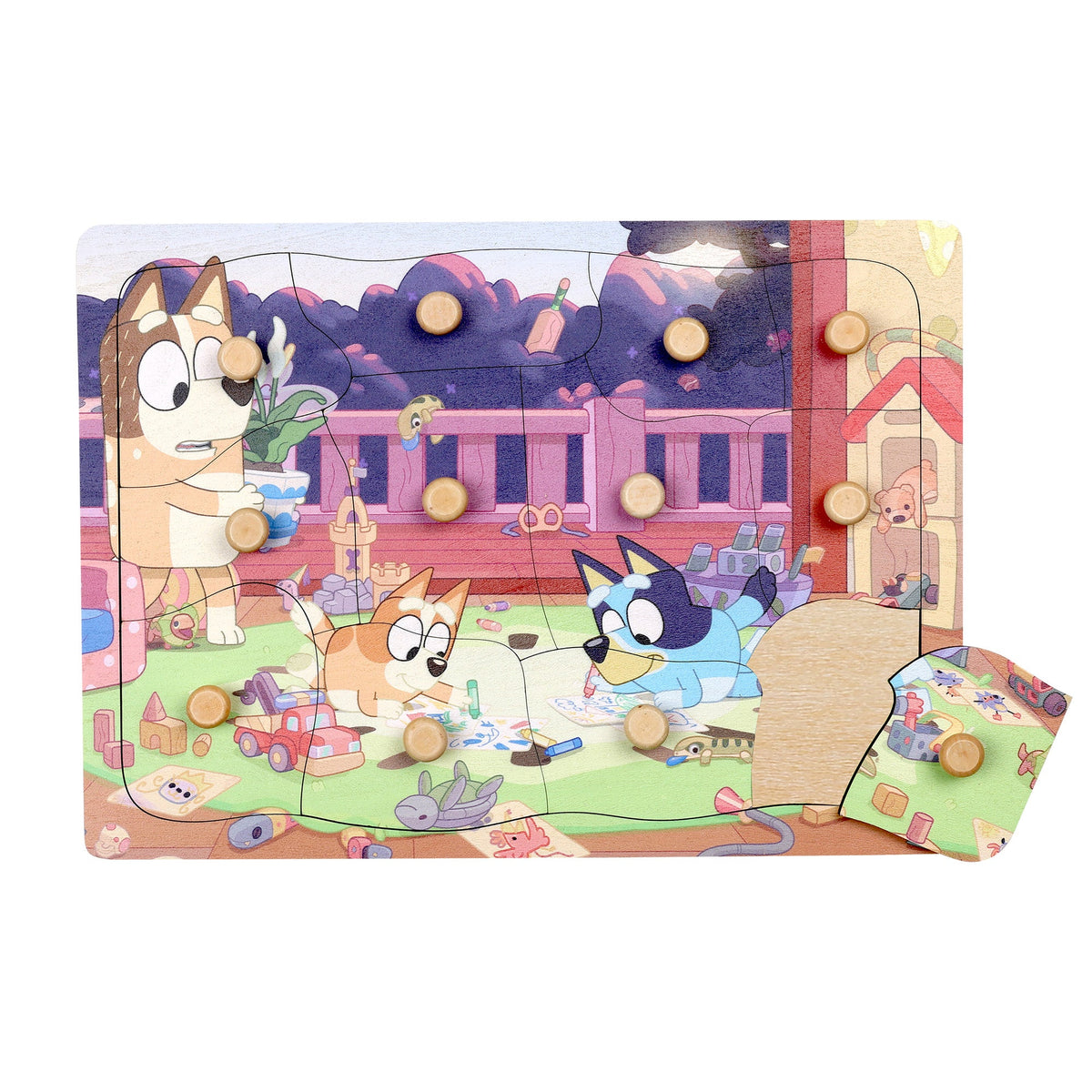 Bluey und Bingo Puzzle mit Griffen