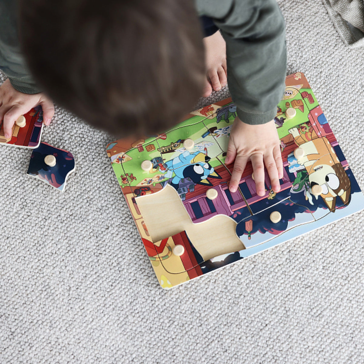 Bluey und Bingo Puzzle mit Griffen