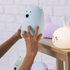 Bär Silikon LED Lampe Nachtlicht (blau) - Rabbit & Friends
