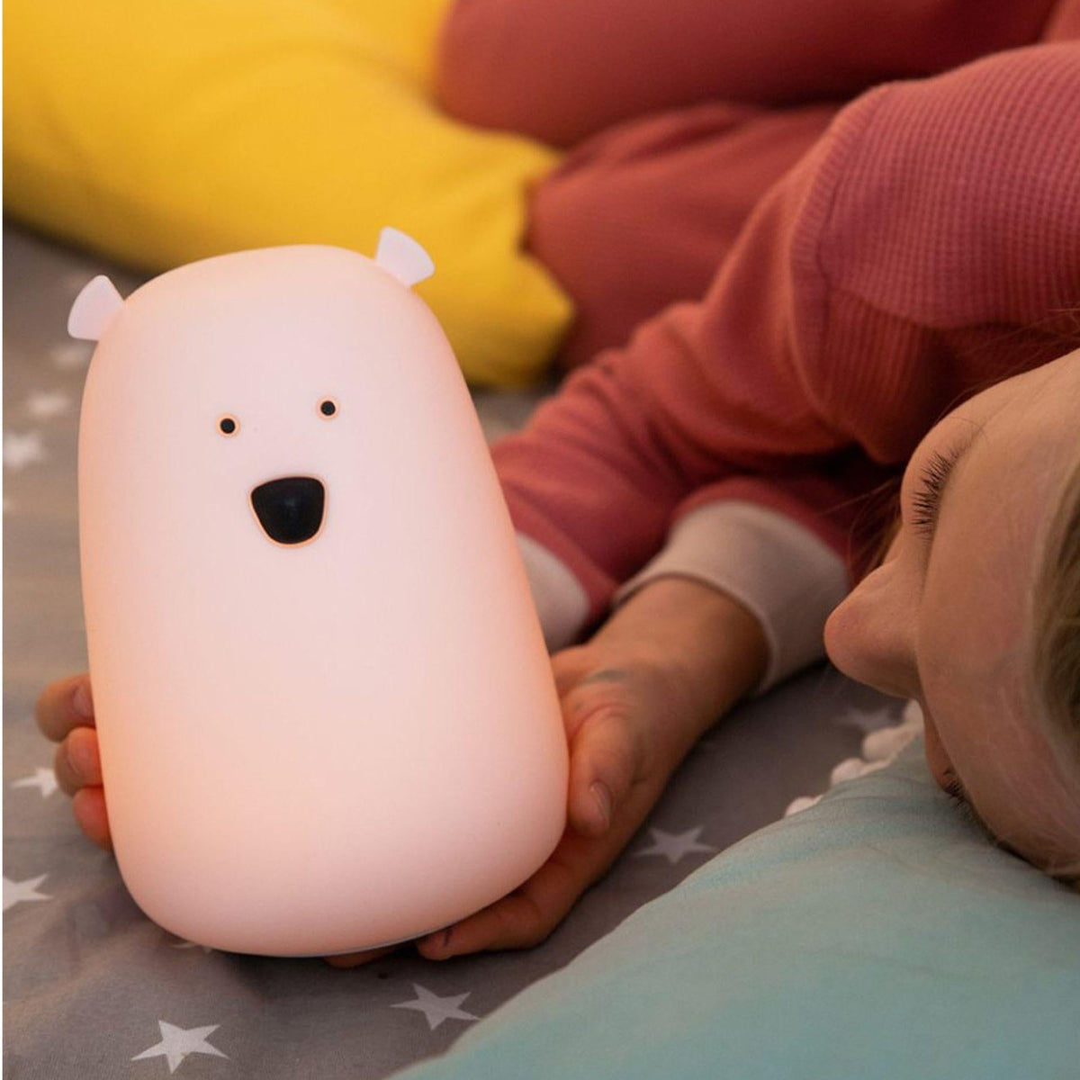 Bär Silikon LED Lampe Nachtlicht (rosa) - Rabbit & Friends