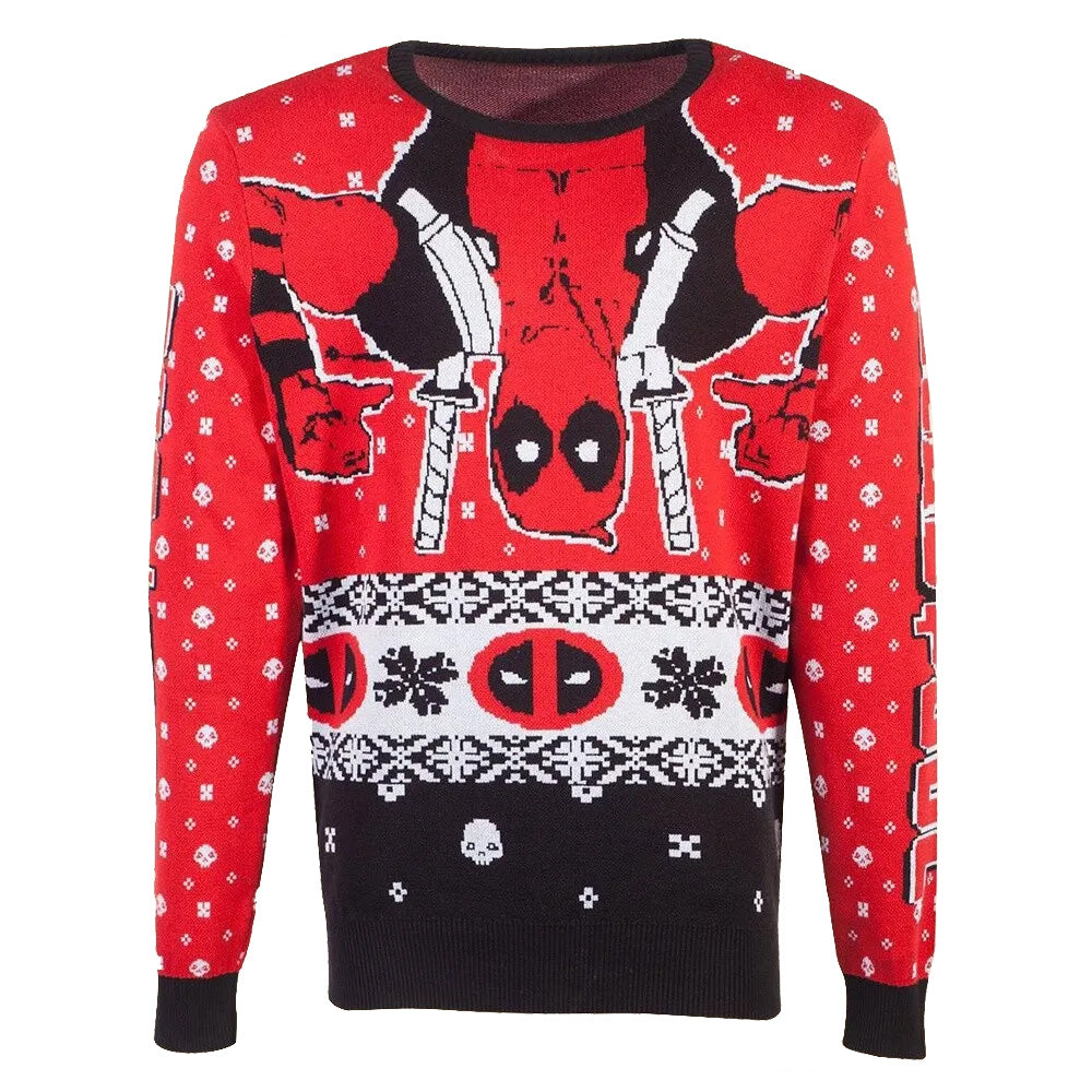 Upside Down Weihnachtspullover - Deadpool
