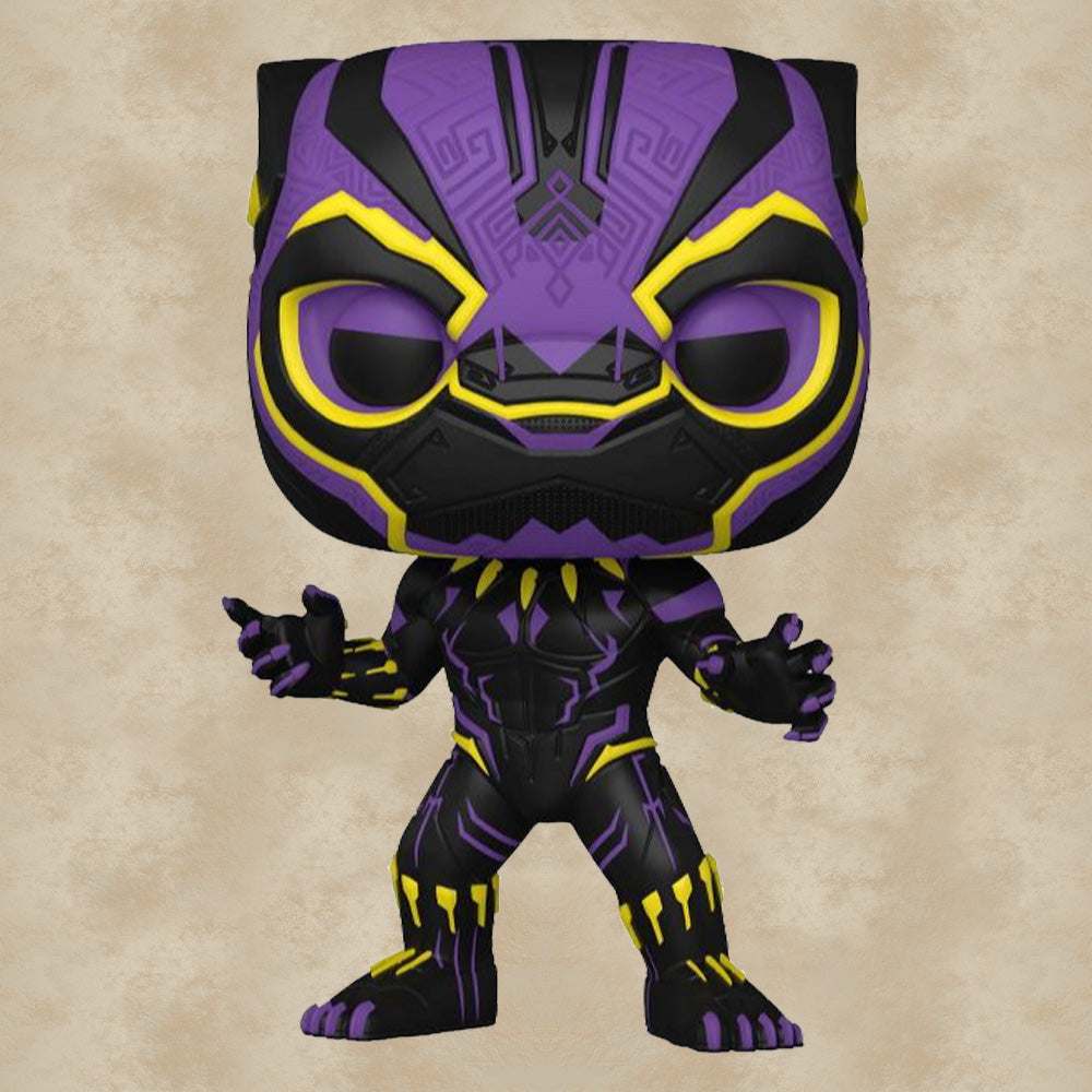 Black Panther Blacklight T-Shirt mit Funko POP! (Special Edition)