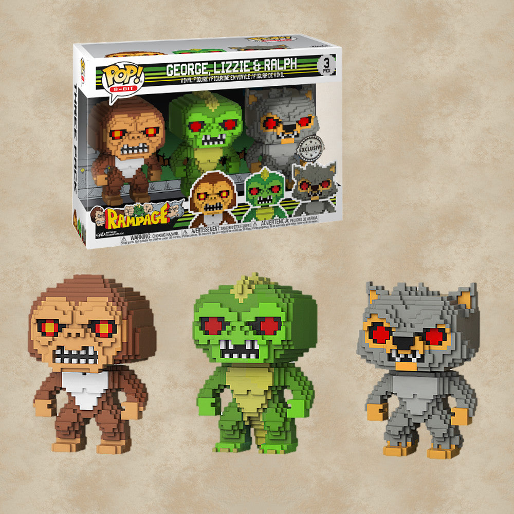 Funko POP! 8-Bit George, Lizzie & Ralph (3-Pack) (Exclusive) - Rampage
