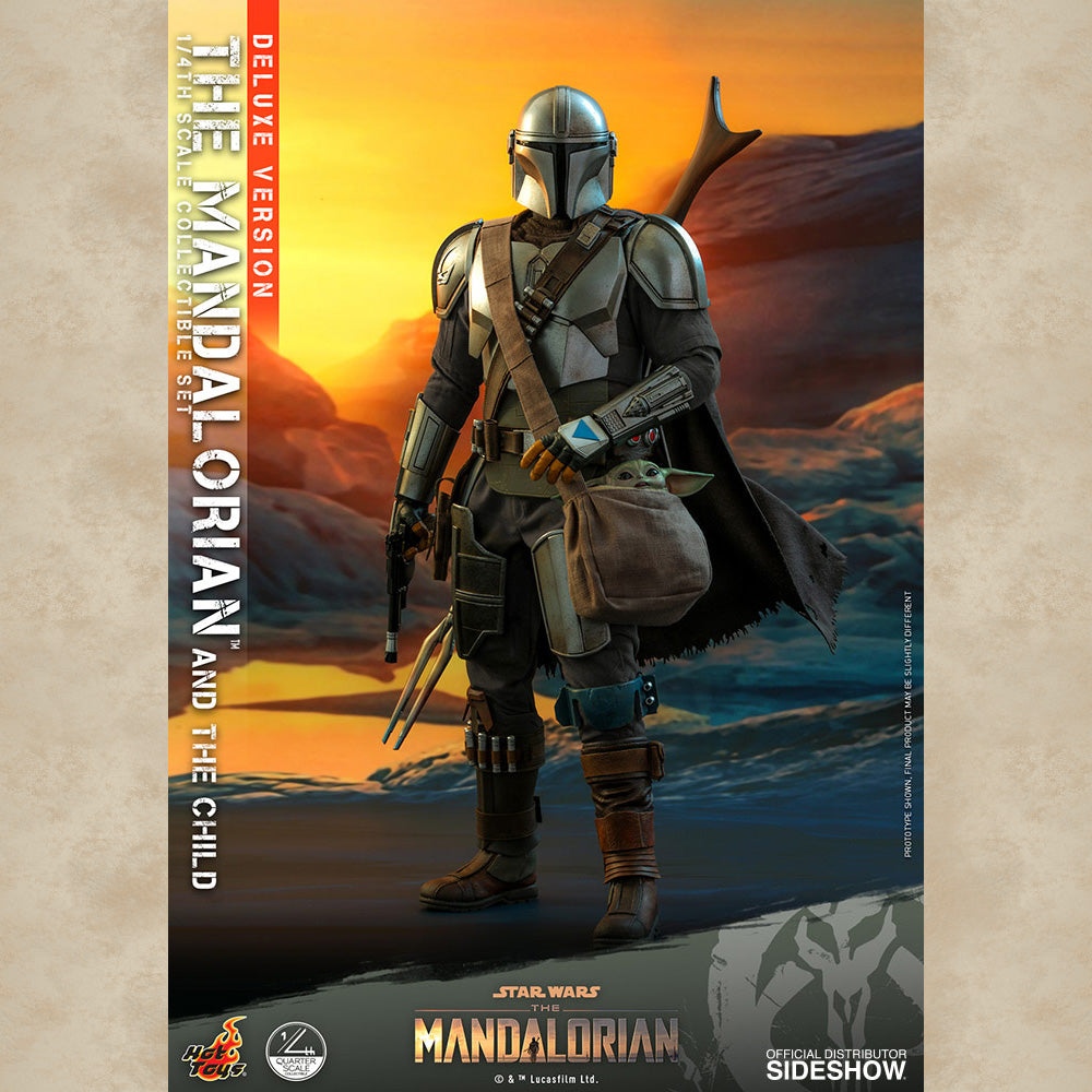 Hot Toys 1:4 Figur (Deluxe) The Mandalorian and The Child - Star Wars