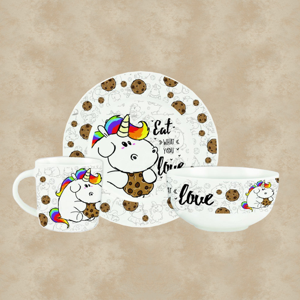 Frühstücksset “Eat what you love” – Pummeleinhorn