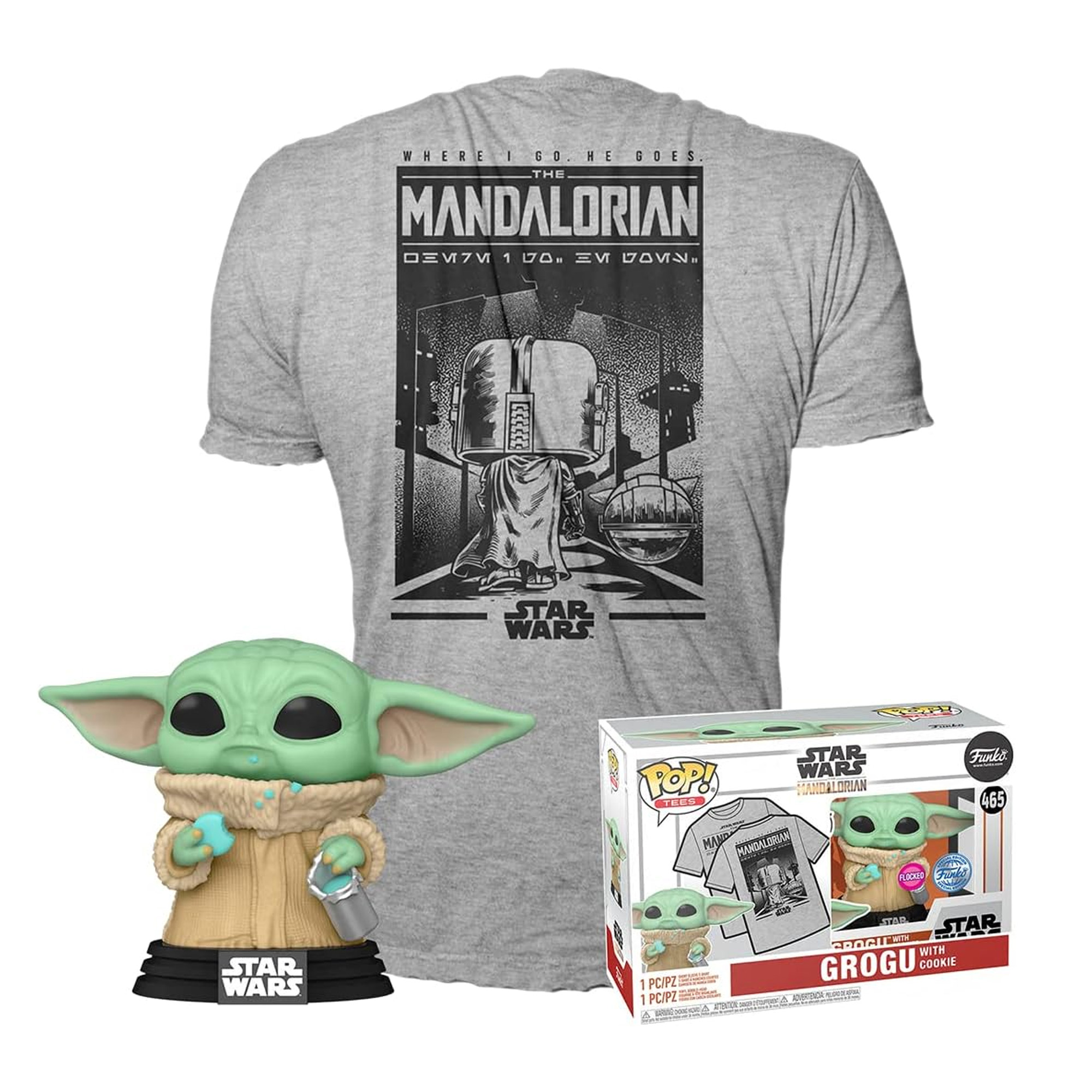 Grogu with Cookie T-Shirt mit Funko POP! - Star Wars Mandalorian