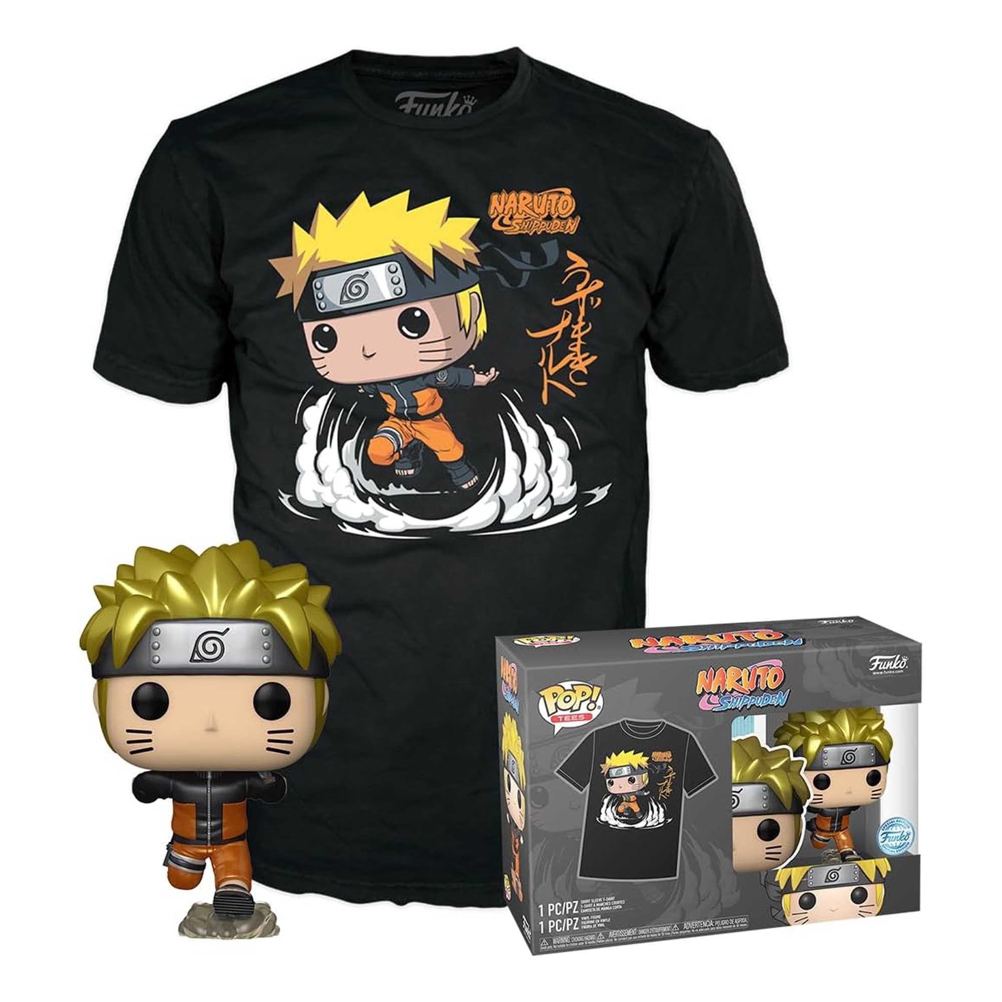 Naruto Run T-Shirt mit Funko POP! (S) - Naruto Shippuden