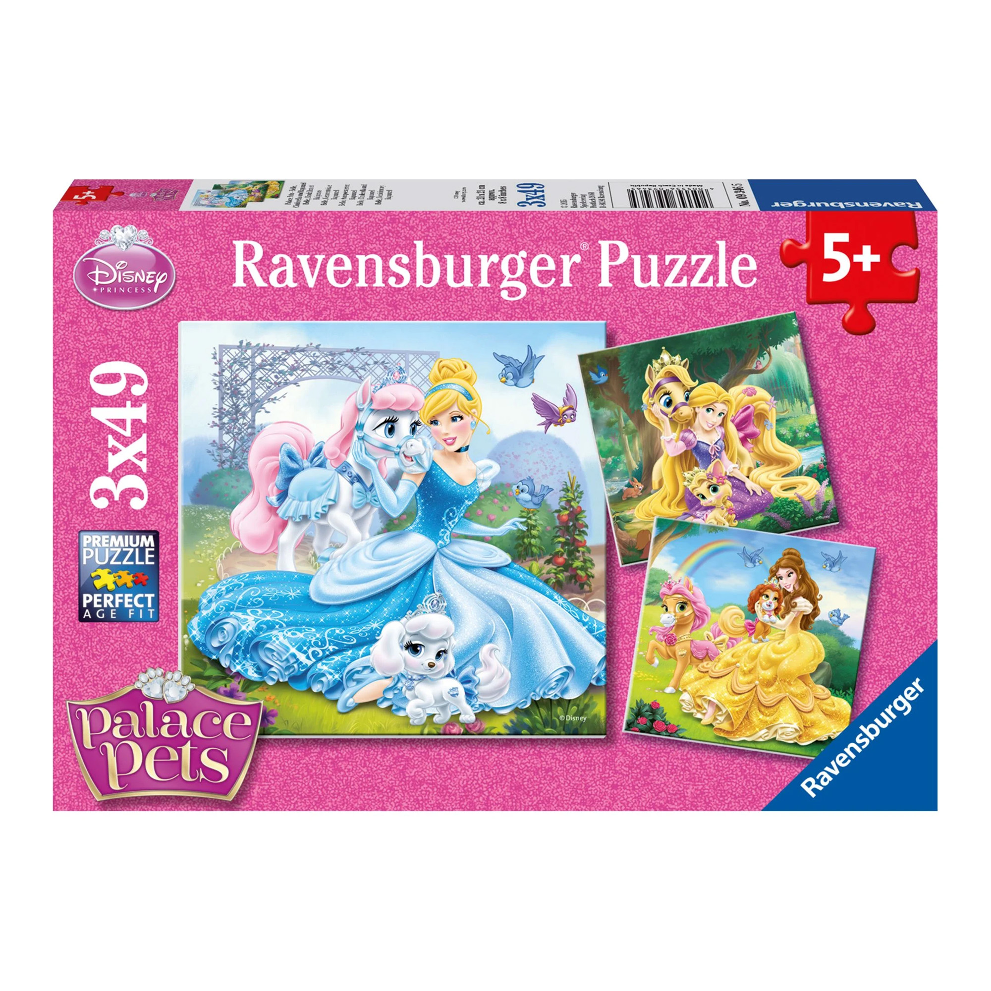Belle, Cinderella und Rapunzel Kinderpuzzle (3x49 Teile) - Disney Belle, Cinderella und Rapunzel Kinderpuzzle (3x49 Teile) - Disney