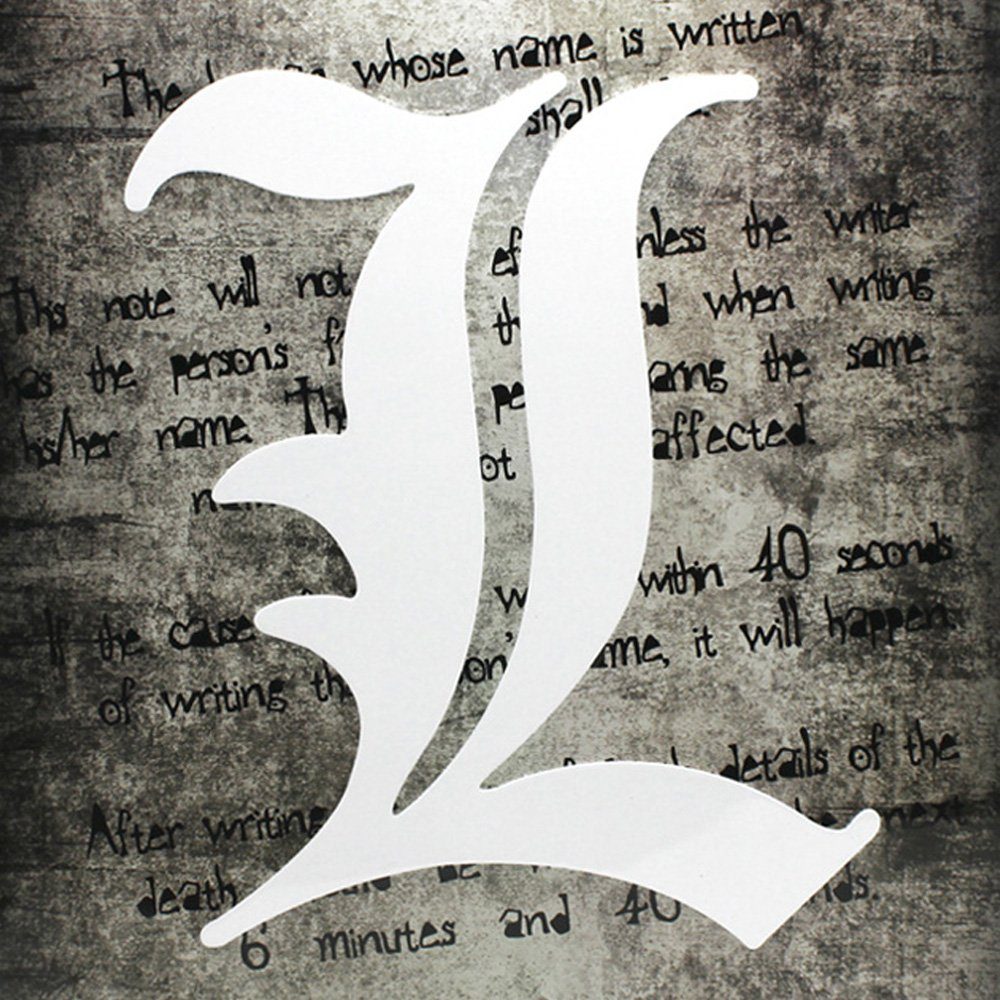 L Symbol Blechschild - Death Note