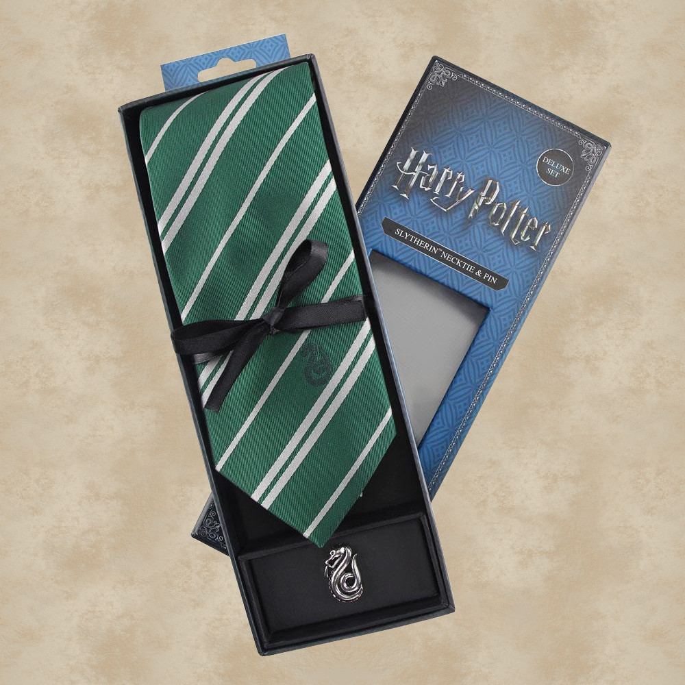 Slytherin Krawatte mit Pin (Deluxe Box) - Harry Potter