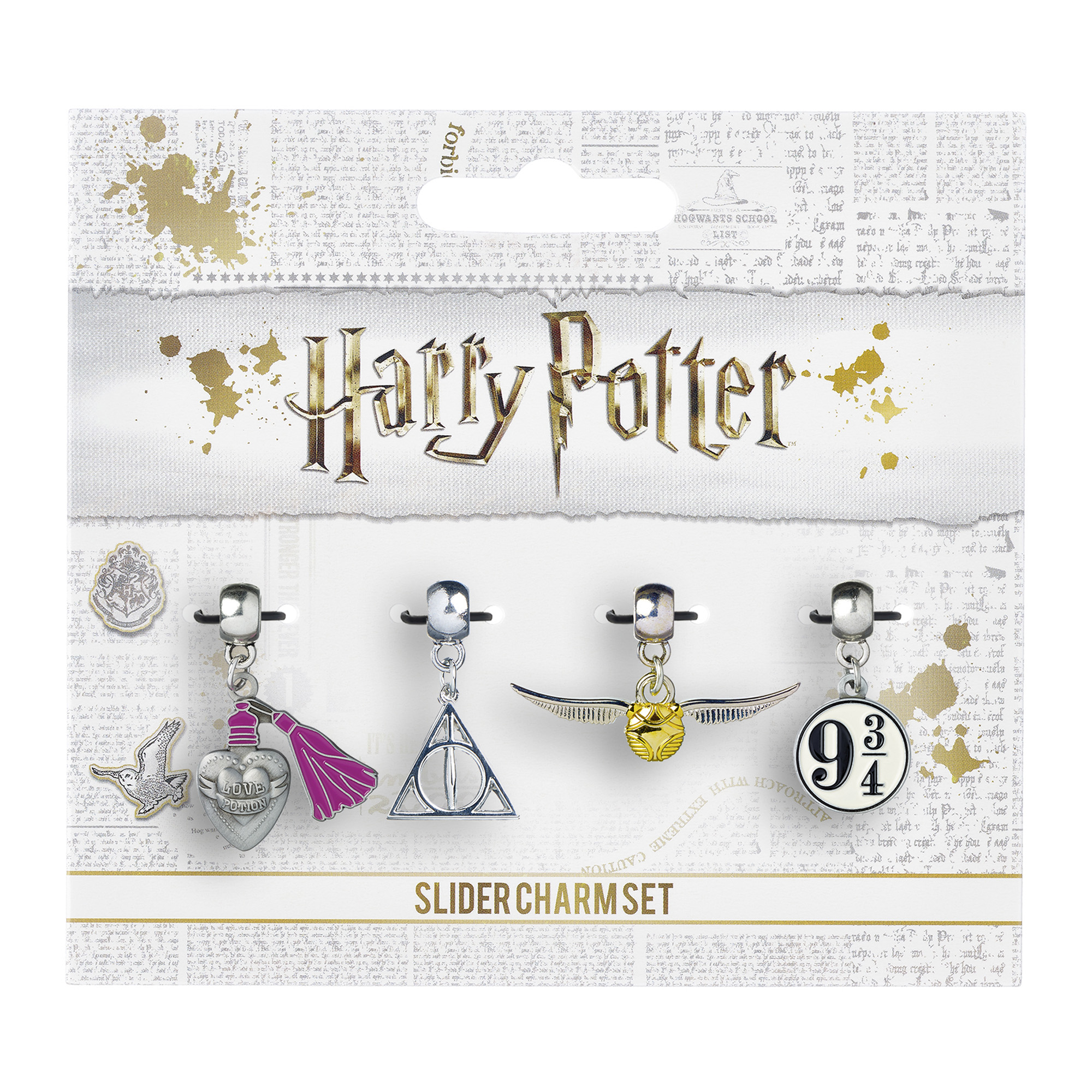  4er-Set Slider Charms - Harry Potter