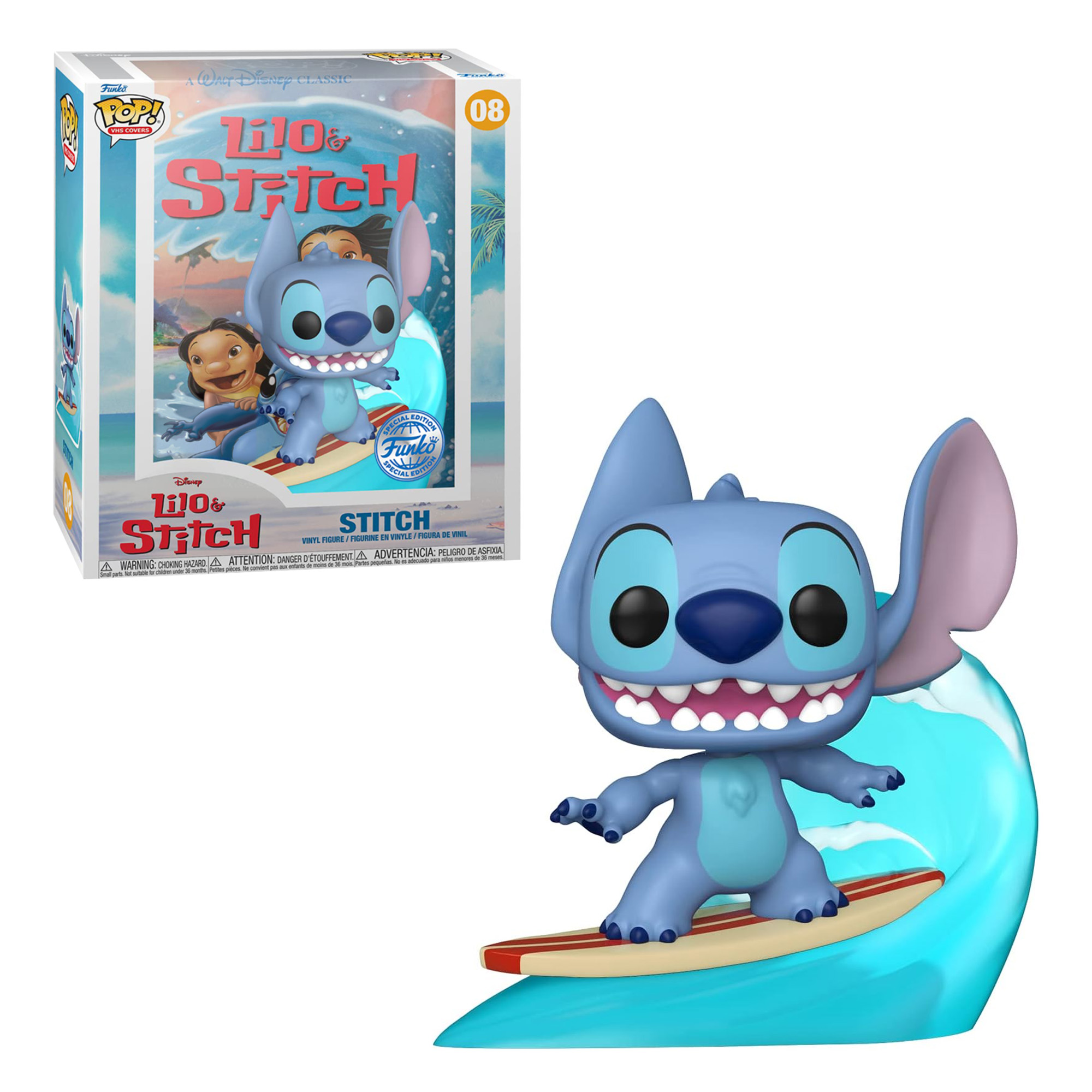 Funko POP! VHS Covers: Stitch on Surfboard (Special Edition) - Disney Lilo & Stitch