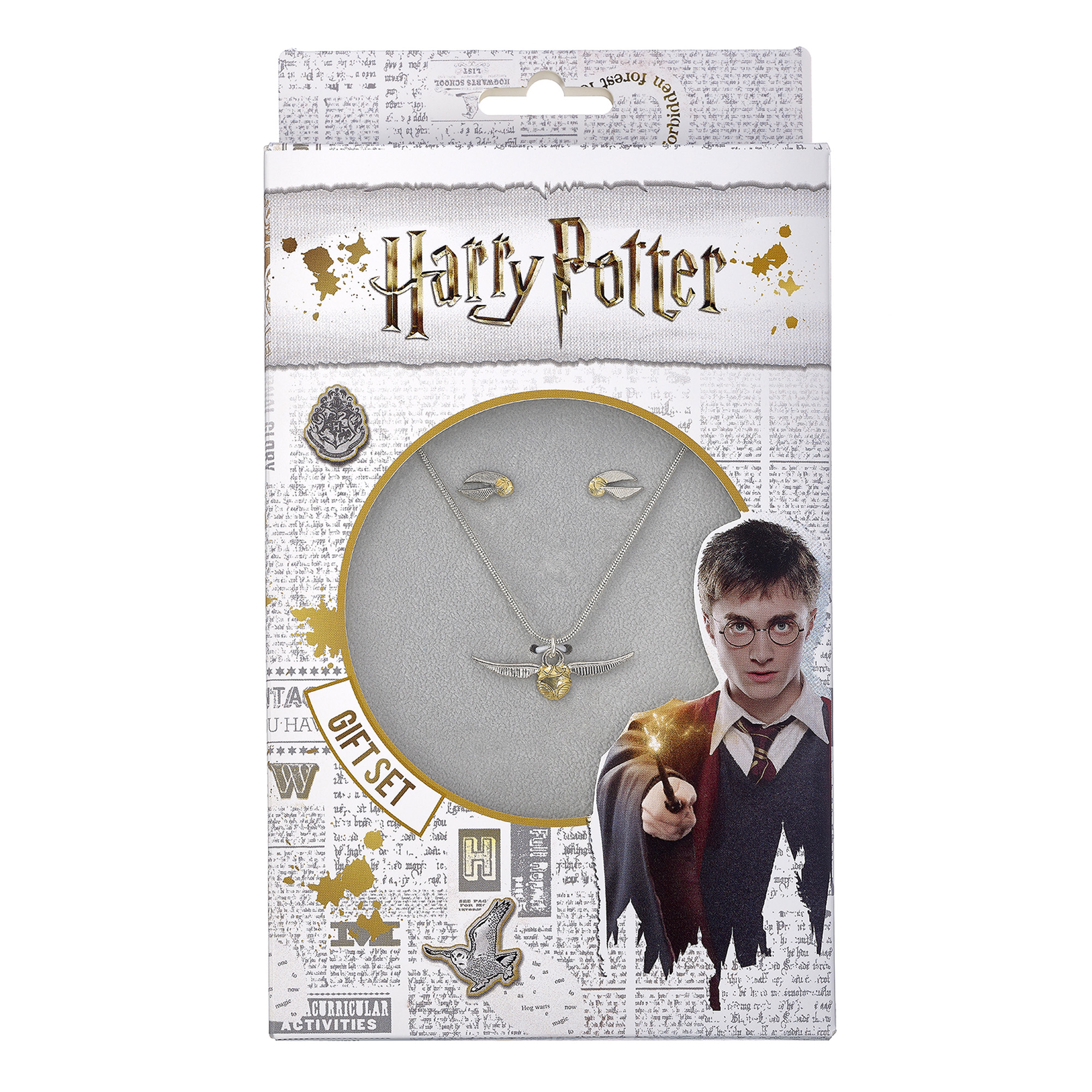 Goldener Schnatz Halskette & Ohrstecker Geschenkset - Harry Potter