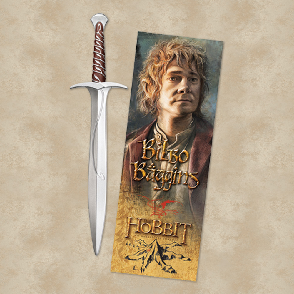 Stift und 3D Lesezeichen Schwert Stich - Der Hobbit