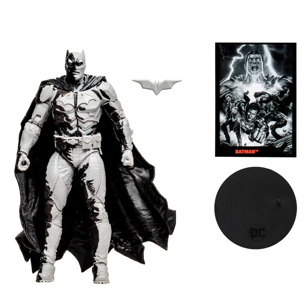 Batman Line Art Variant Action Figur mit Black Adam Comic - DC Comics