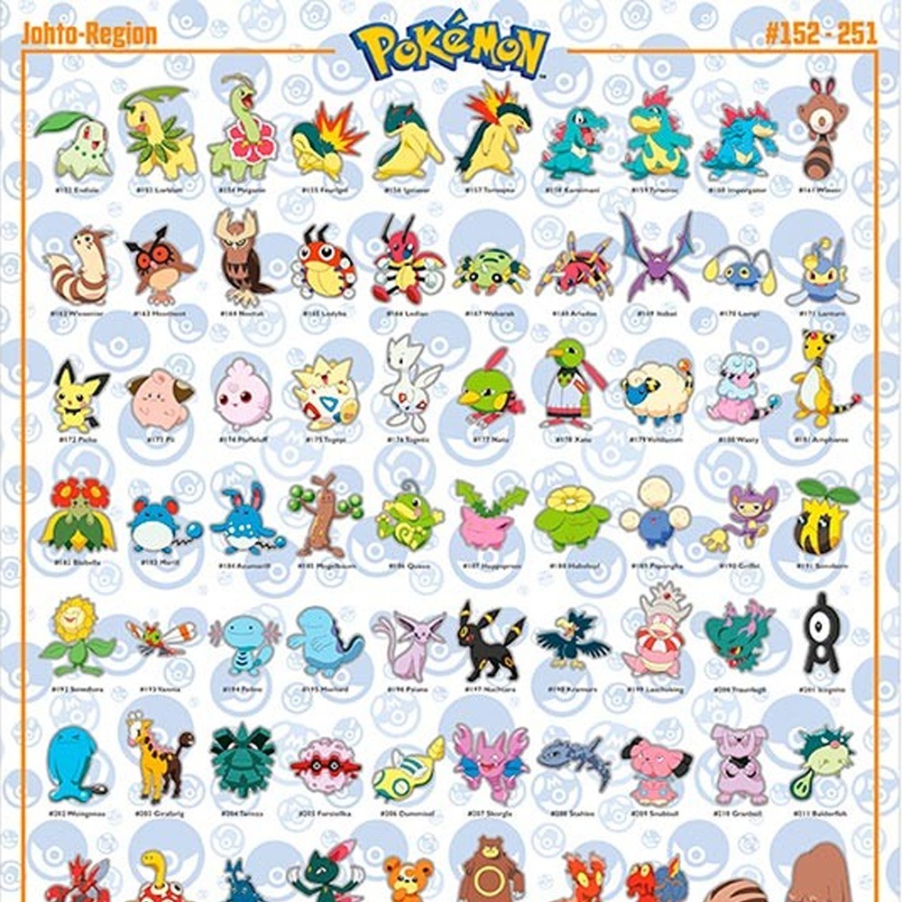 Johto Region Maxi Poster - Pokémon