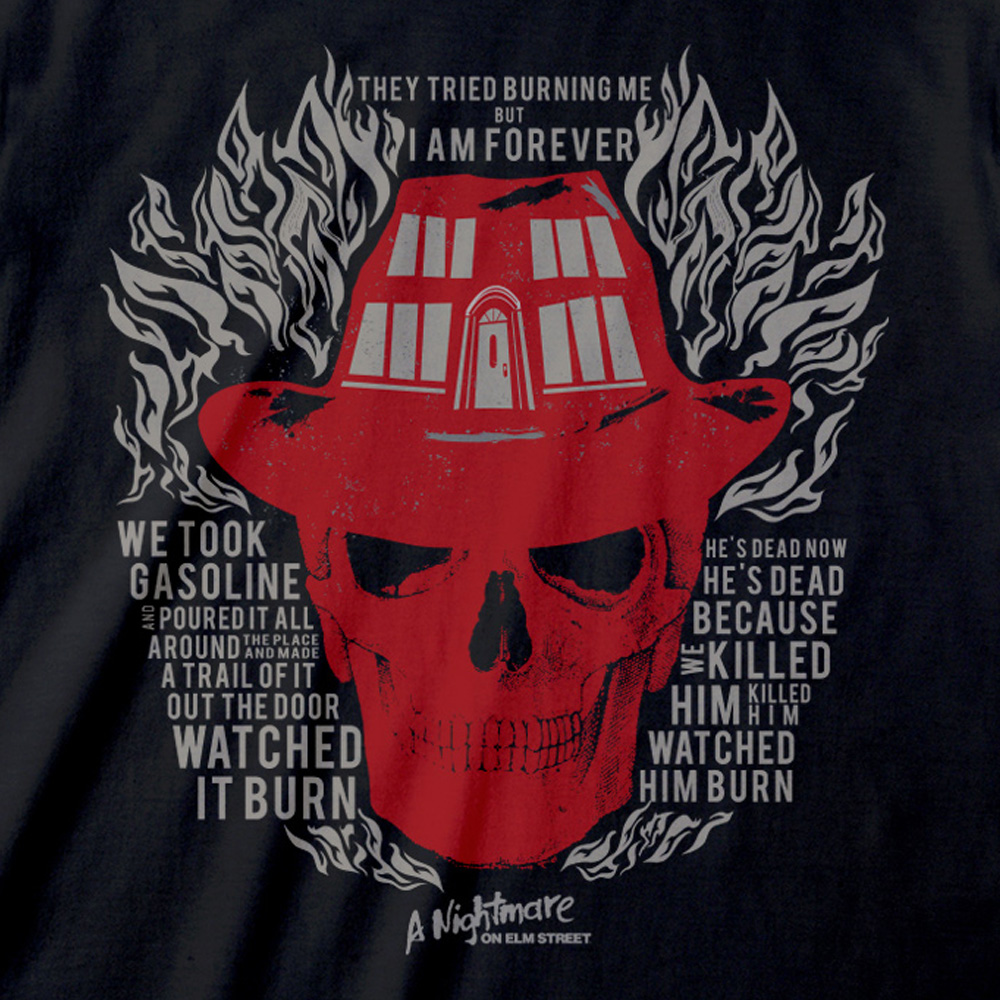 Skull Flames T-Shirt - A Nightmare on Elm Street