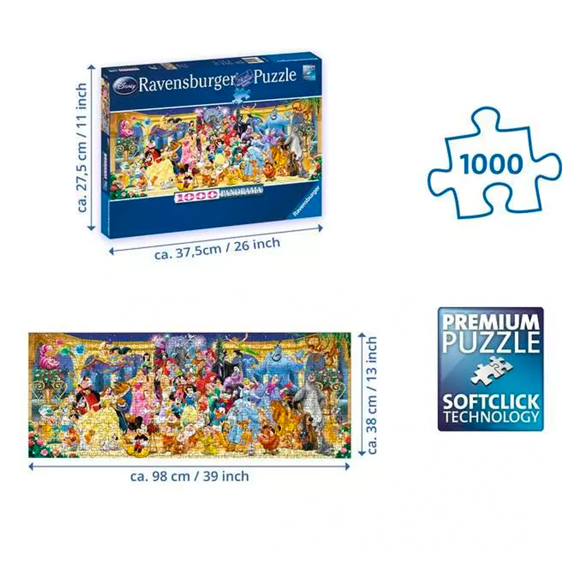 Disney Gruppenfoto Panorama Puzzle (1000 Teile)