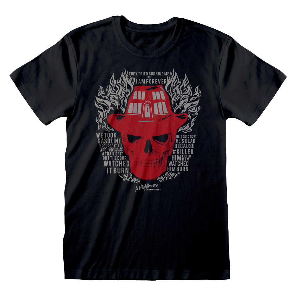 Skull Flames T-Shirt - A Nightmare on Elm Street
