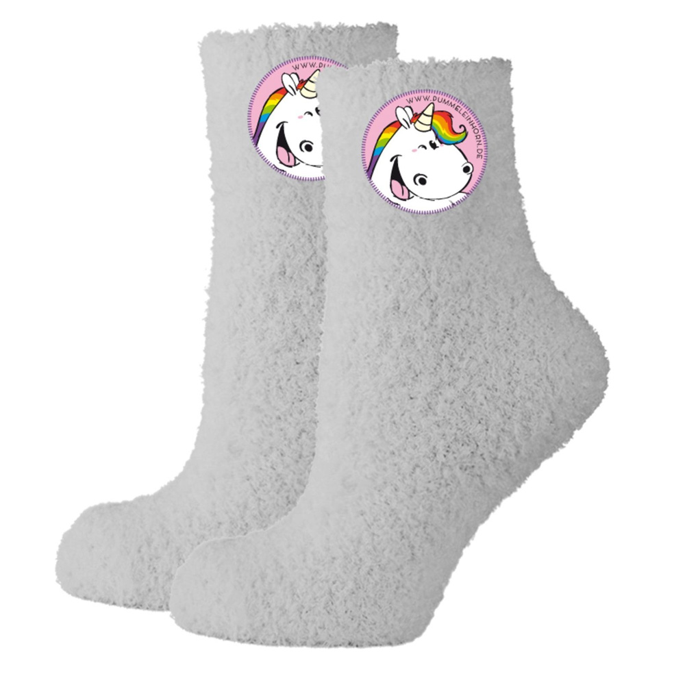 Kuschelsocken hellgrau (35/38) - Pummeleinhorn Kuschelsocken hellgrau (35/38) - Pummeleinhorn