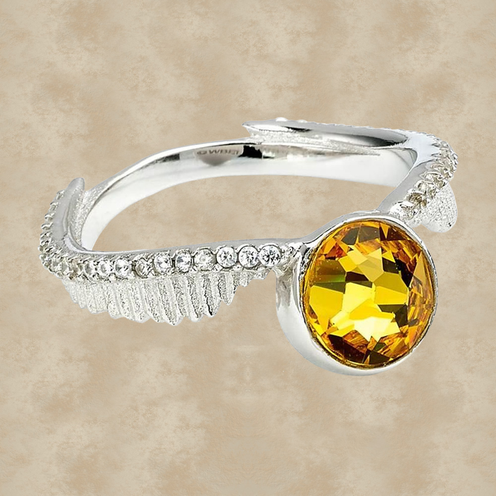 Goldener Schnatz Ring mit Swarovski Kristallen - Harry Potter